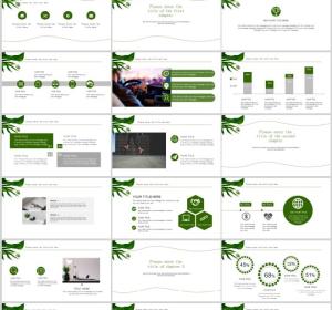 Small clear leaf PPT template for work plan