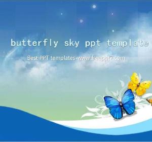 Butterfly sky PPT template