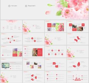 Flower Background PPT Template for Thesis Defense