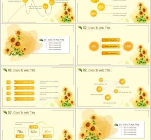 Watercolor Sunflower PowerPoint Template