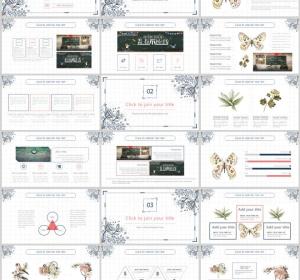 Retro flowers PowerPoint templates