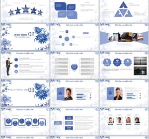 Blue and white PowerPoint templates