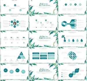 Watercolor Plant Business PowerPoint Templates