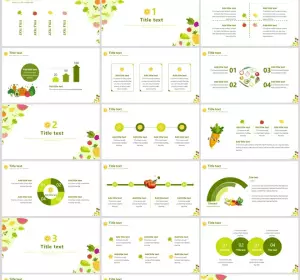 Cartoon fruits and vegetables PowerPoint templates