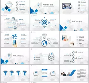 3D Style Business Report PowerPoint Templates