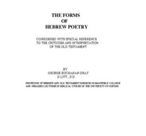 The Forms of Hebrew Poetry