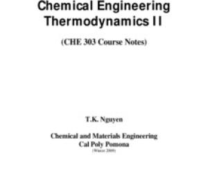 Chemical Engineering Thermodynamics II