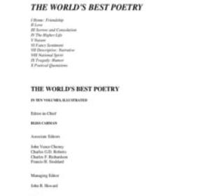 THE WORLD'S BEST POETRY